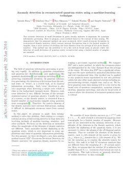 Anomaly detection in reconstructed quantum states using a
  machine-learning technique