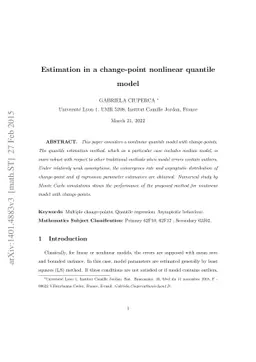 Estimation in a change-point nonlinear quantile model