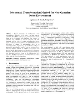 Polynomial Transformation Method for Non-Gaussian Noise Environment