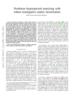 Nonlinear hyperspectral unmixing with robust nonnegative matrix
  factorization