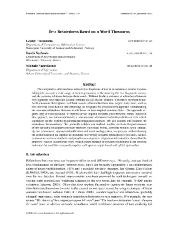 Text Relatedness Based on a Word Thesaurus