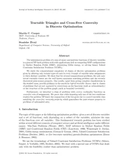 Tractable Triangles and Cross-Free Convexity in Discrete Optimisation