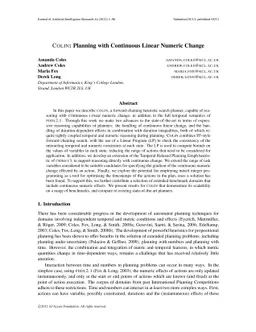 COLIN: Planning with Continuous Linear Numeric Change