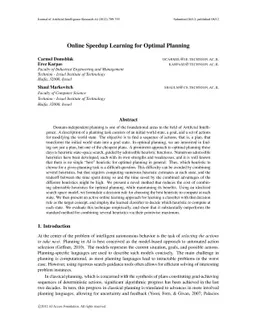 Online Speedup Learning for Optimal Planning