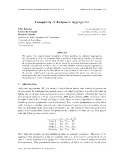 Complexity of Judgment Aggregation