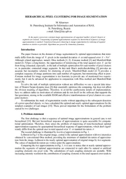 Hierarchical pixel clustering for image segmentation
