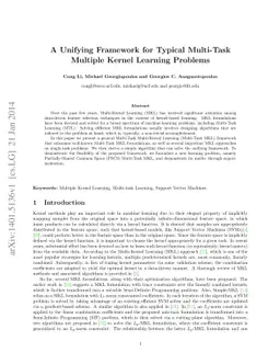 A Unifying Framework for Typical Multi-Task Multiple Kernel Learning
  Problems