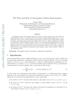 The Why and How of Nonnegative Matrix Factorization