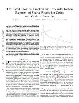 The Rate-Distortion Function and Excess-Distortion Exponent of Sparse
  Regression Codes with Optimal Encoding