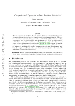 Compositional Operators in Distributional Semantics