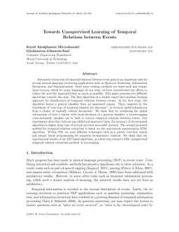 Towards Unsupervised Learning of Temporal Relations between Events