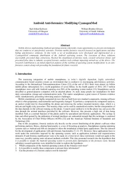 Android Anti-forensics: Modifying CyanogenMod