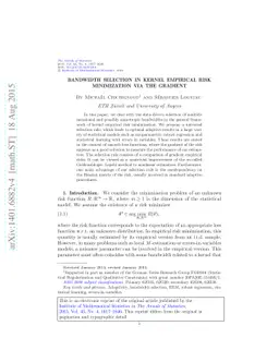 Bandwidth selection in kernel empirical risk minimization via the
  gradient