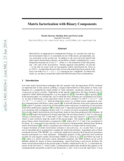 Matrix factorization with Binary Components