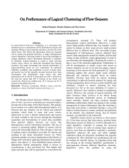 On Performance of Logical-Clustering Of Flow-Sensors