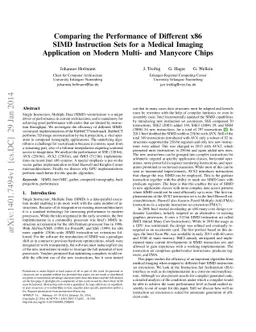 Comparing the Performance of Different x86 SIMD Instruction Sets for a
  Medical Imaging Application on Modern Multi- and Manycore Chips