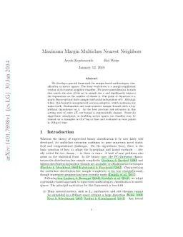 Maximum Margin Multiclass Nearest Neighbors