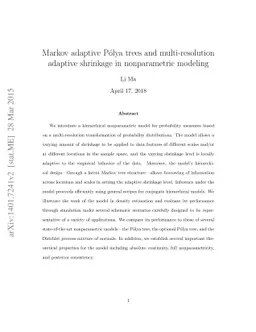 Markov adaptive Pólya trees and multi-resolution adaptive shrinkage in
  nonparametric modeling
