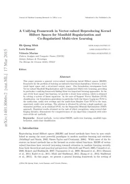 A Unifying Framework in Vector-valued Reproducing Kernel Hilbert Spaces
  for Manifold Regularization and Co-Regularized Multi-view Learning