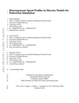 Heterogeneous Speed Profiles in Discrete Models for Pedestrian
  Simulation