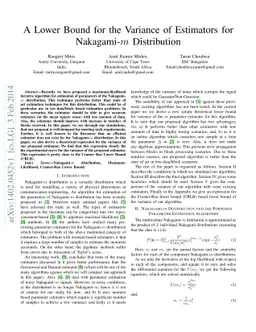 A Lower Bound for the Variance of Estimators for Nakagami m Distribution