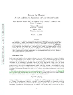 Taming the Monster: A Fast and Simple Algorithm for Contextual Bandits