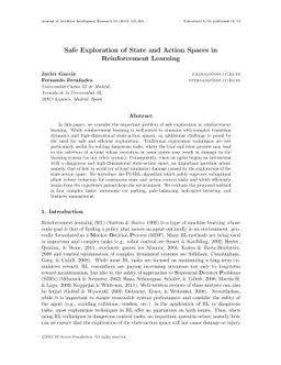 Safe Exploration of State and Action Spaces in Reinforcement Learning