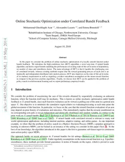 Online Stochastic Optimization under Correlated Bandit Feedback