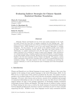 Evaluating Indirect Strategies for Chinese-Spanish Statistical Machine
  Translation