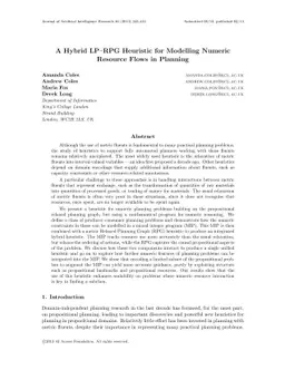 A Hybrid LP-RPG Heuristic for Modelling Numeric Resource Flows in
  Planning