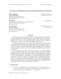 Asymmetric Distributed Constraint Optimization Problems