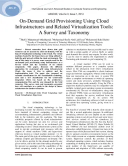 On-Demand Grid Provisioning Using Cloud Infrastructures and Related
  Virtualization Tools: A Survey and Taxonomy