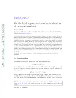 On the local approximation of mean densities of random closed sets