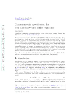 Nonparametric specification for non-stationary time series regression