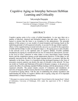 Cognitive Aging as Interplay between Hebbian Learning and Criticality