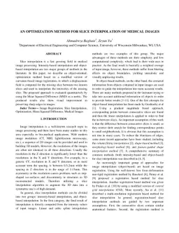 An Optimization Method For Slice Interpolation Of Medical Images