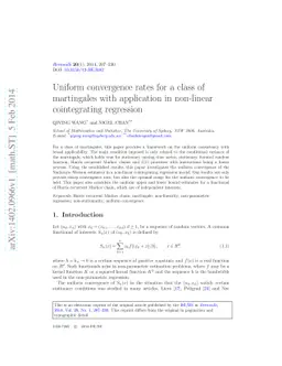 Uniform convergence rates for a class of martingales with application in
  non-linear cointegrating regression