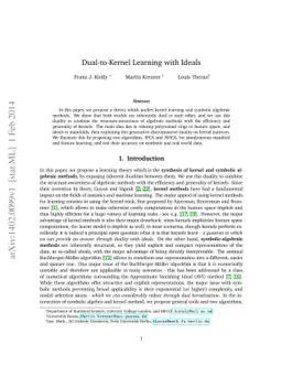 Dual-to-kernel learning with ideals