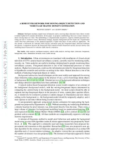 A Robust Framework for Moving-Object Detection and Vehicular Traffic
  Density Estimation