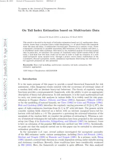 On Tail Index Estimation based on Multivariate Data
