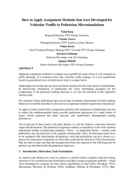 How to Apply Assignment Methods that were Developed for Vehicular
  Traffic to Pedestrian Microsimulations