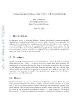 Hierarchical organization versus self-organization