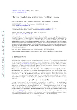 On the Prediction Performance of the Lasso