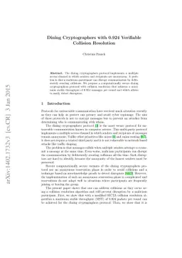 Dining Cryptographers with 0.924 Verifiable Collision Resolution