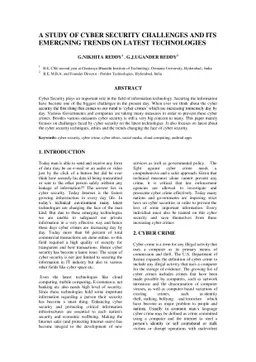 A Study Of Cyber Security Challenges And Its Emerging Trends On Latest
  Technologies