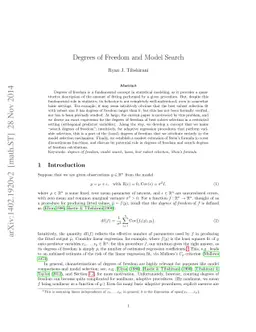 Degrees of Freedom and Model Search