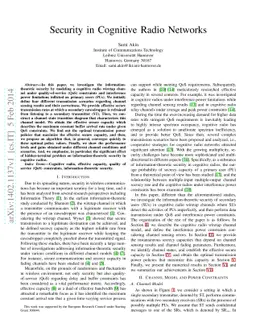 Security in Cognitive Radio Networks