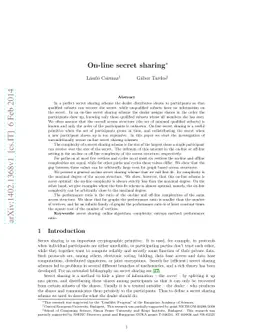 On-line secret sharing