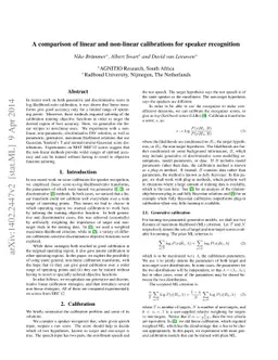 A comparison of linear and non-linear calibrations for speaker
  recognition