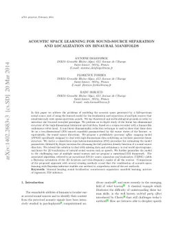 Acoustic Space Learning for Sound Source Separation and Localization on
  Binaural Manifolds